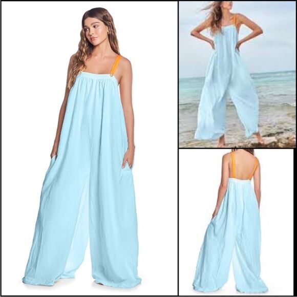 NWT Phax Malibu Jumpsuit Coverup Wide Leg Boho Large - Picture 1 of 14